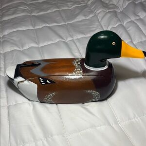 Vintage Wooden Mallard Decoy Duck Telephone- 1980’s Brown and Green